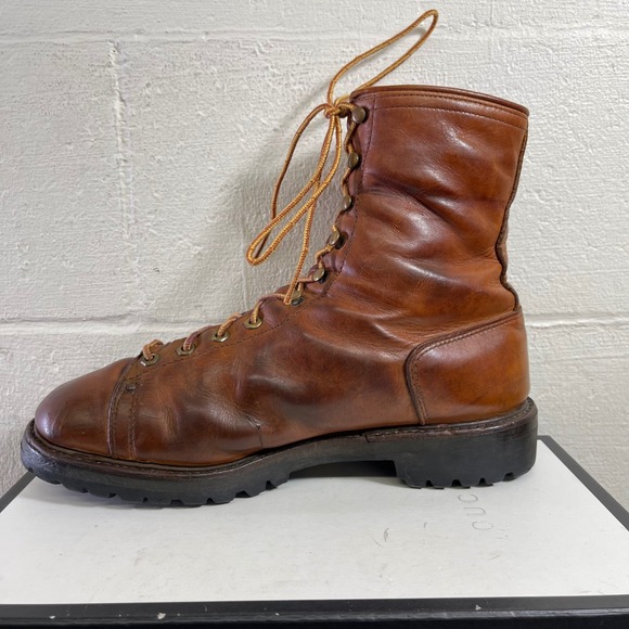 Vintage 1970s REI Red Wing Hunting Boots Brown Lace Up Lug Sole F07188 Size 12 main image 10
